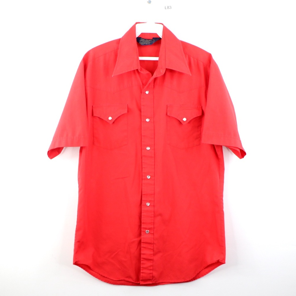 Vintage 80s Lariat Western Pearl Snap Shirt Red